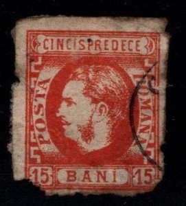 Romania Scott 40 Used scarce stamp Faulty