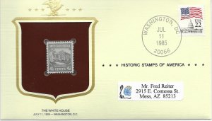 US #844 MNH Concealed. The White House 1938.  Envelope and write up.