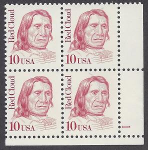 2175 Plate block 10cent Red Cloud Oglala Lakota Sioux Indian