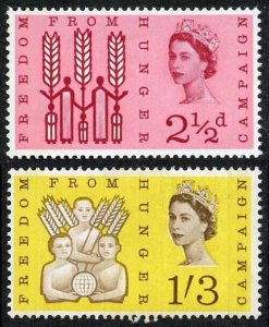 SG634p/5p 1963 Freedom from Hunger Phosphor Set U/M