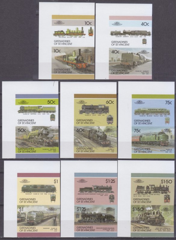 1987 Grenadines St vincent 527-541bPaar Locomotives 25,00 €