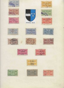 SWITZERLAND CANTON AARGAU REVENUE LOT - 18 PCS 1800'S STEMPEL MARKE - S1