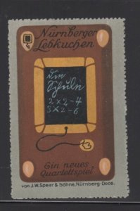 German Toy Advertising Stamp- JW Spear, Nürnberger Gingerbread - Blackboard