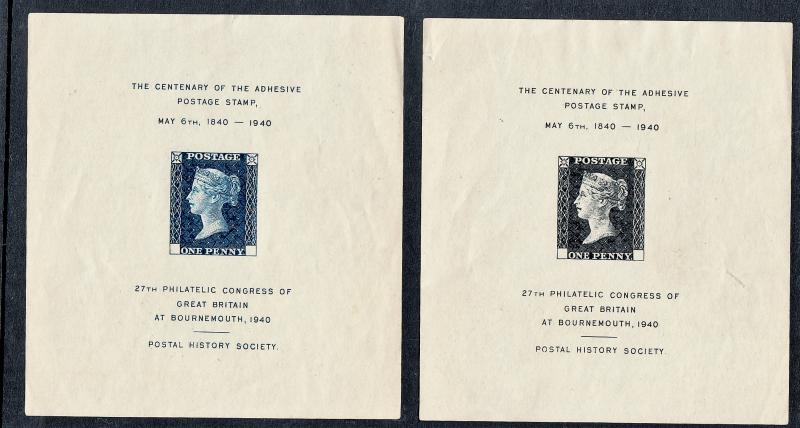 GREAT BRITAIN 1940 Souvenir Sheets Private Issue