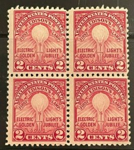 Scott#: 654 - Edison's First Lamp Block of Four MNH OG - Lot 10