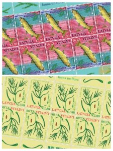 Latvia 2024 Europa Underwater flora and fauna Fish plant set of 2 sheetlets MNH