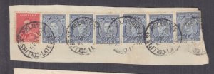 AUSTRALIA, 1938 piece 2d.,  3d. Blue (6), LATE FEE, COLLINS ST. MELBOURNE