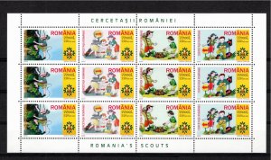 Romania 2005 MNH Sc 4735a sheetlet with three strips of 4