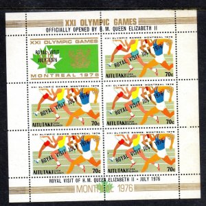 AITUTAKI #134a 1976 OVPRT QEII ROYAL VISIT MINT VF NH O.G S/S5+L