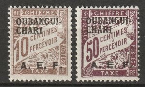 Ubangi-Shari 1928 Sc J2,J7 postage due MLH*