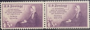 Scott #738 1934 3¢ Mothers of America flat plate perf. 11 MNH OG pair