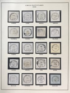 US Circular Date Stamp Collection (Odd/Boys/Girls/Double Town/Port/City/State)