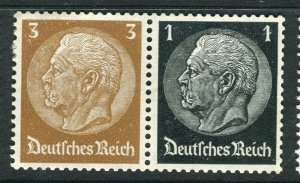 GERMANY; 1933-41 early Hindenburg part Booklet Pane fine Mint item