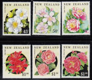 New Zealand 1992 MNH Scott #1110-#1115 Camellias Flowers