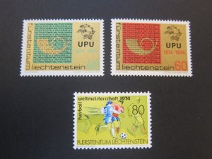 Liechtenstein 1974 Sc 549-51 set MNH