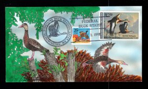 US DUCK SCOTT # RW57 - HAND PAINTED FIRST DAY COVER - DAVE ??  -  #19/75