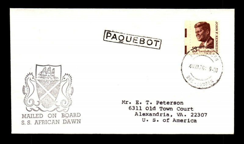 1976 US Paquebot / SS African Dawn / East London - L14319