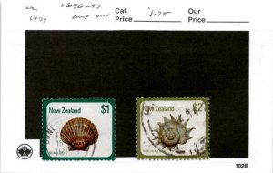 New Zealand, Postage Stamp, #696-697 Used, 1979 Sea Shell (AB)