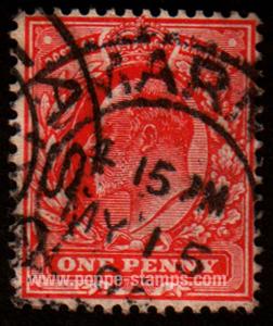 Great Britain, Sc 128, SG 219 Study, Hinged - 1902 1d.  -...