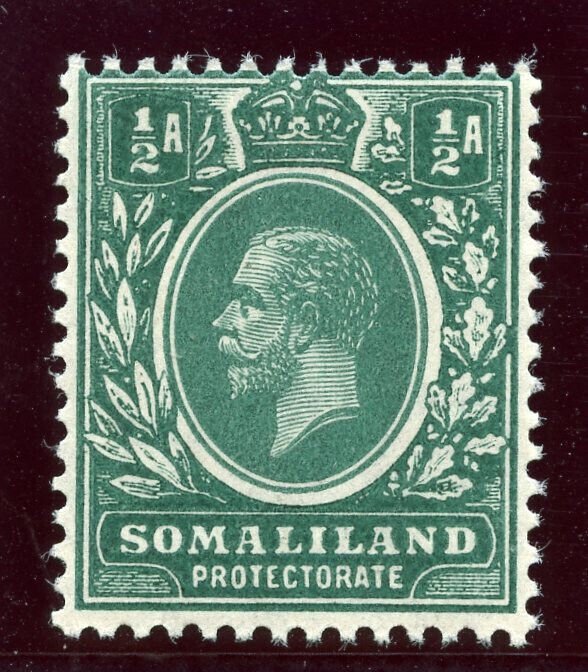 Somaliland 1912 KGV ½a green (Wmk inverted) superb MNH. SG 60w.