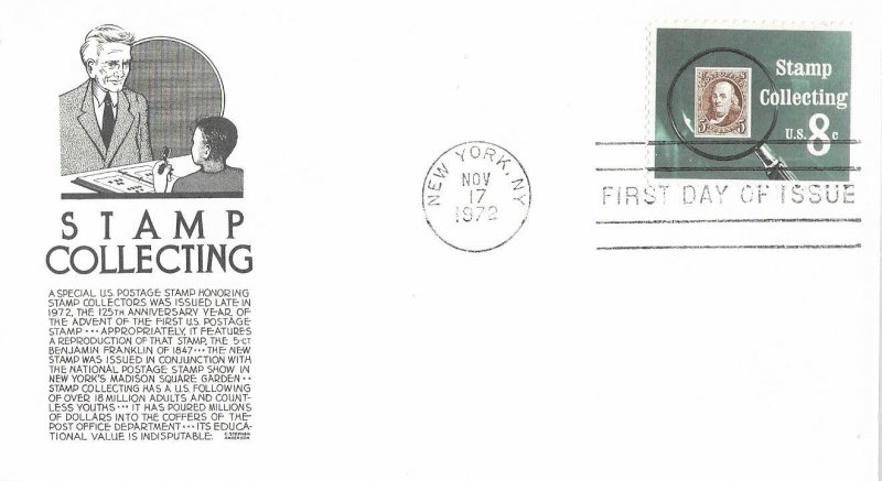 1972 FDC, #1474, 8c Stamp Collecting, Anderson