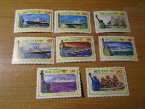 Bhutan  #  574-81   MNH   Statue of Liberty / Ship