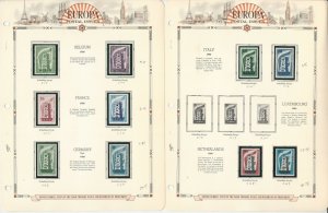Europa Stamp Collection on 10 White Ace Pages, 1956-1959, JFZ