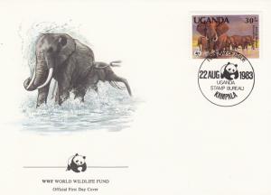 Uganda - African Elephant , FDC - (1589)