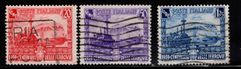 Italy Scott 410-412 Used  Italian Train Centenary  set