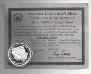 1889 Morgan Silver Dollar Proof 