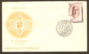 India 1964 Sir Aurobindo Writer Philosopher Sc 390 FDC