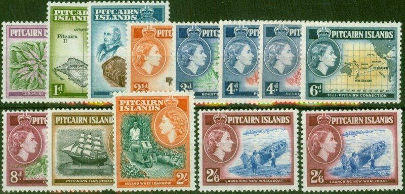 Pitcairn Islands 1957-60 Set of 13 SG18-28a Fine MNH CV £105