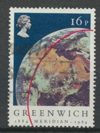 Great Britain SG 1254 - Used bluer sky shade - Greenwich Meridian