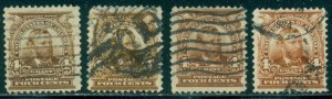 SCOTT # 303, USED, FINE, 4 STAMPS, GREAT PRICE!