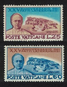 Vatican 25th Anniversary of Lateran Treaty 2v 1954 MNH SC#174-175 SG#197-198