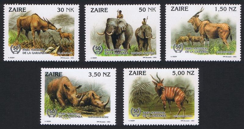 Zaire Wild Animals 5v SG#1412-1415 SC#1403-1407 MI#1079-1083