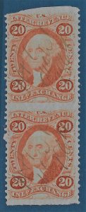 US 1862-71 Sc. #R42b vertical pair Cat. Val. $60.00