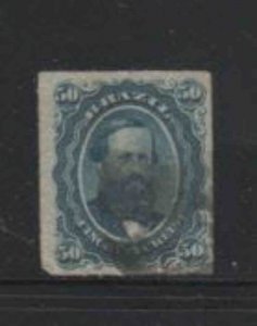 BRAZIL #63 1877 50r DON PEDRO F-VF USED IMPERF a