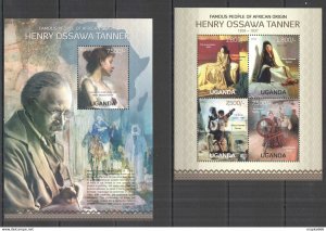 2013 Uganda Henry Ossawa Tanner Art Of African Origin #3095-8+Bl432 ** Ug066