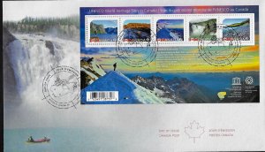 Canada FDC 2014, UNESCO World Heritage Sites 2718 Souvenir Sheet