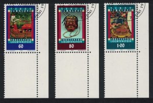 SALE Liechtenstein Tibetan Collection 3v Corners 1993 CTO SG#1051-1053