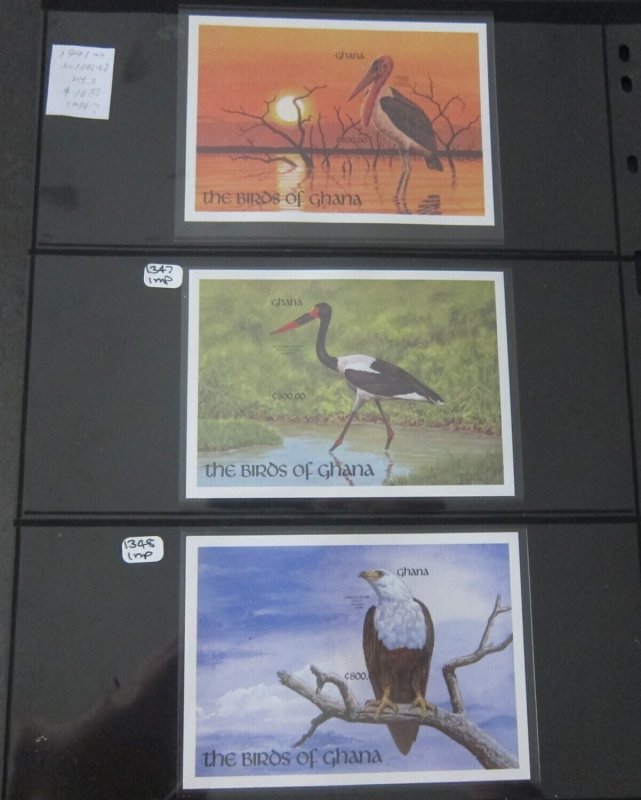 Ghana 1991 Sc 1346-8 Imperf. Bird set MNH