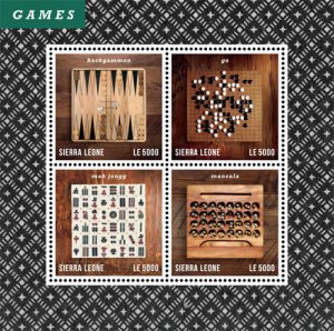 Sierra Leone- History of Chess Stamp - Sheet of 4 MNH