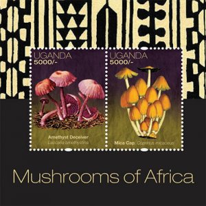 Uganda 2012 - MUSHROOMS OF AFRICA - Souvenir Stamp Sheet - Scott #1955 - MNH