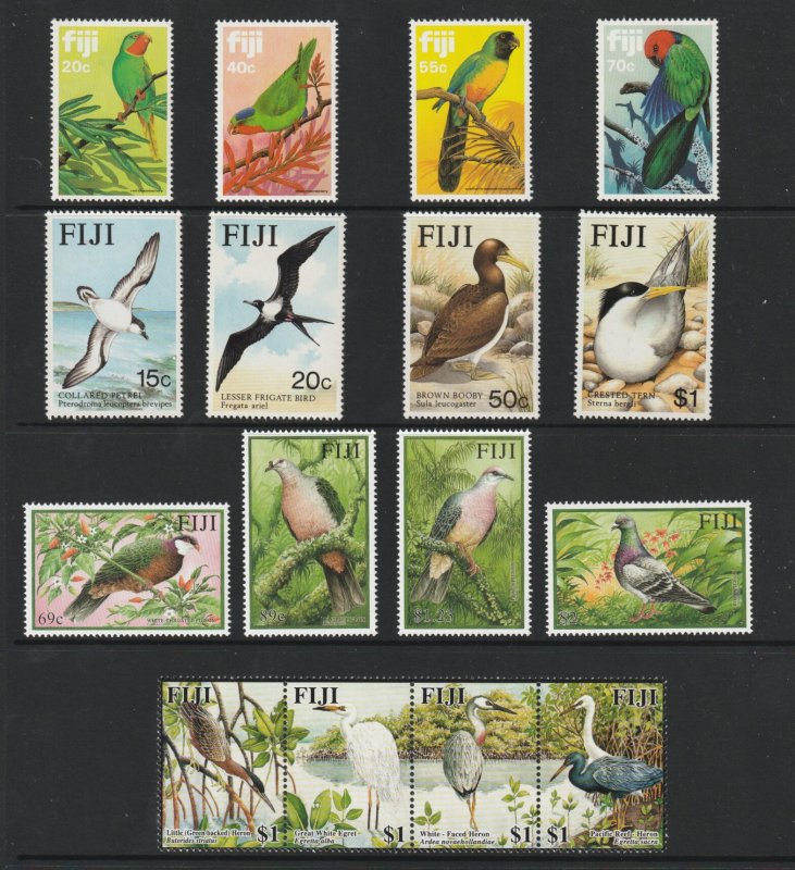 Fiji x 4 MNH bird sets