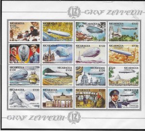 Nicaraguat #1989 $1.50 Graf Zeppelin (MNH) sheet of 12 CV $15.00