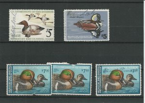 United States, Postage Stamp, #RW42//RW47 Duck Stamps, 1975-80, JFZ