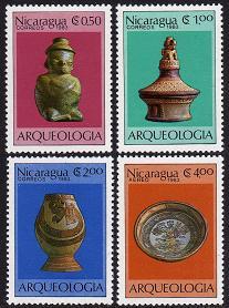 NICARAGUA #1283-86 MINT NH Archaeological Finds
