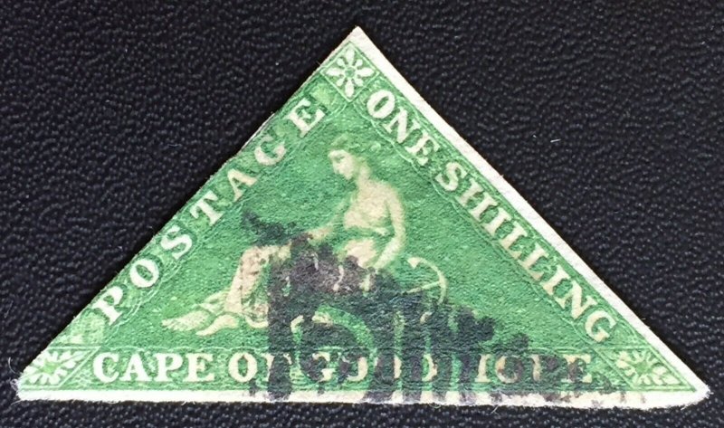 CAPE OF GOOD HOPE 1s TRIANGLE SOUTH AFRICA USED 1 side neat edge margiin C2786