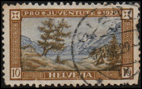 Switzerland B50 - Used - 10c (+5c) Lake Engstlen / Mt Titlis (1929) (cv $1.60)